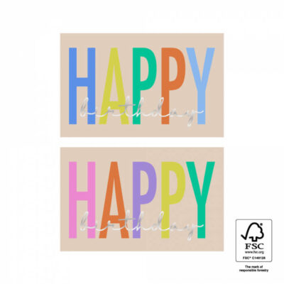 Stickers Duo Happy Birthday Gold