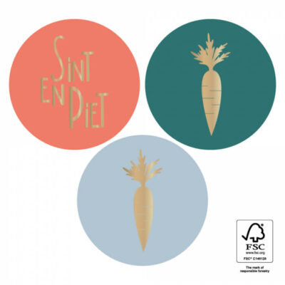 Sticker Sinterklaas Wortel | 6 stuks