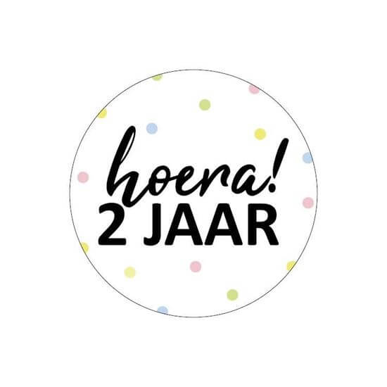 Sticker hoera 2 jaar