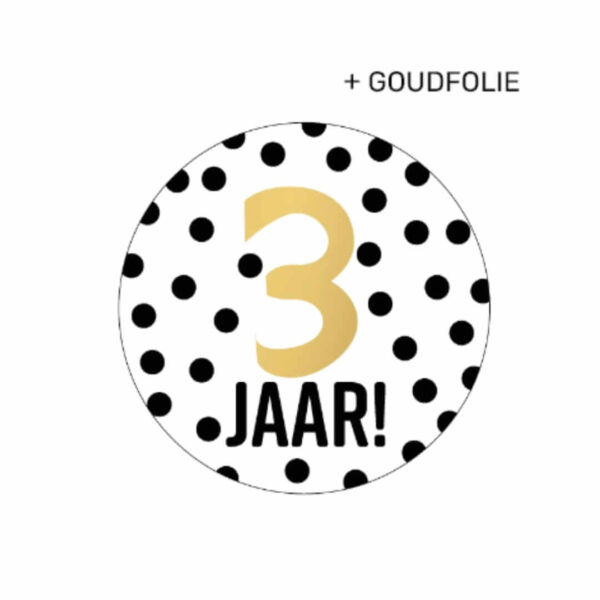 Sticker 3 jaar