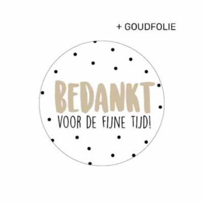 Sticker bedankt voor de fijne tijd