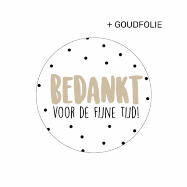 Sticker bedankt voor de fijne tijd