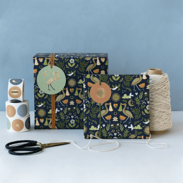 cadeaupapier ooievaar