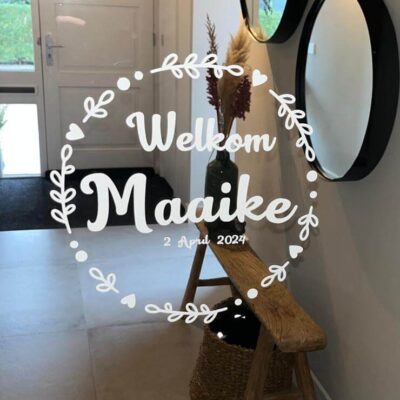 Raamsticker geboorte welkom