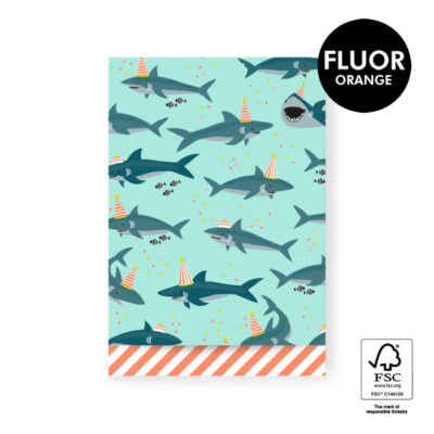 Shark pastel mint - fluor orange