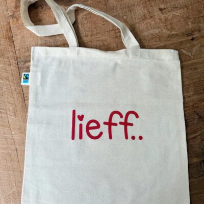 fairtrade tas bedrukt met eigen tekst
