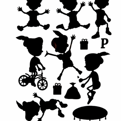 Raamsticker Sinterklaas, diverse Pieten, groot ST7