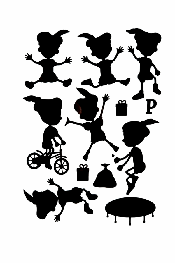 Raamsticker Sinterklaas, diverse Pieten, groot ST7