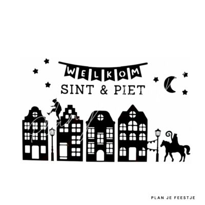 raamsticker sinterklaas welkom sint en piet