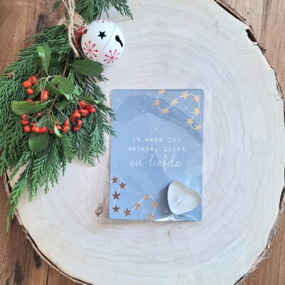 Kerstkaart met waxinelichtje