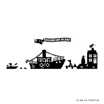 Raamsticker pakjesboot sinterklaas