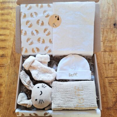 Brievenbus cadeau baby neutraal met tekst