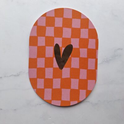 Wenskaart met gouden hart