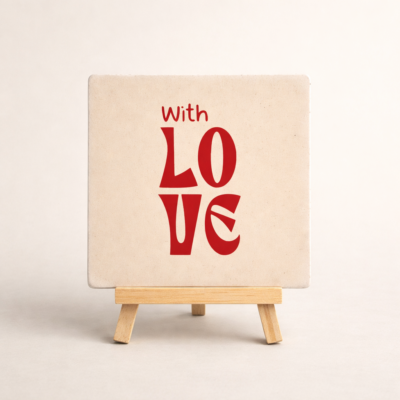 Tegel met tekst: With LOVE