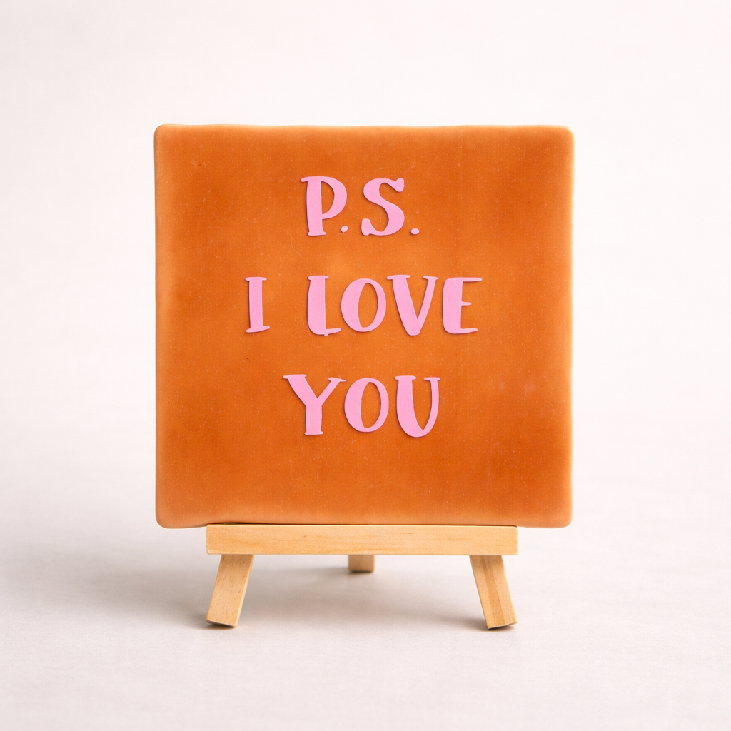 Tegel met tekst: P.S. I love you