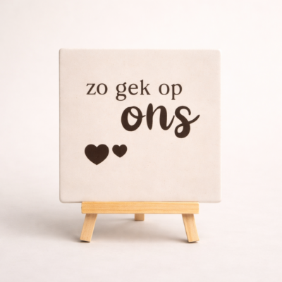 Tegel met tekst: Zo gek op ons