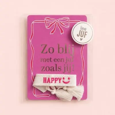 Kaart met armband Juf | armband