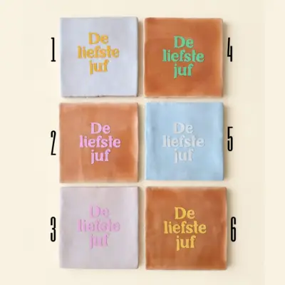 Tegel met tekst: De liefste juf